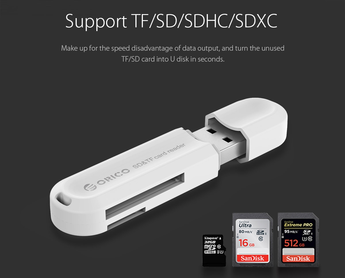 support TF/SD/SDHC/SDXC