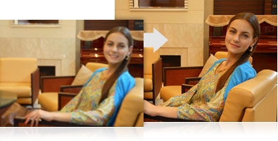 Example of a photo taken with and without three-way VR Image Stabilization