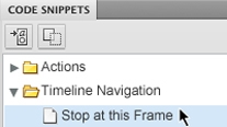 Code snippets in Flash Professional Code snippets in Flash Professional