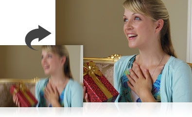 Example portrait shown with and without VR image stabilization.