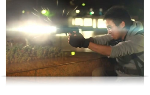 Use dynamic generators to create effects that include fire, smoke film damage and 3D muzzle flashes.